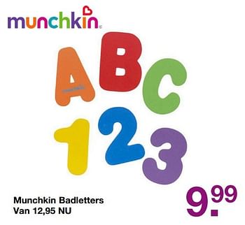 Aanbiedingen Munchkin badletters - Munchkin - Geldig van 19/02/2017 tot 13/03/2017 bij Baby & Tiener Megastore