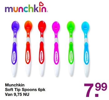 Aanbiedingen Munchkin soft tip spoons 6pk - Munchkin - Geldig van 19/02/2017 tot 13/03/2017 bij Baby & Tiener Megastore