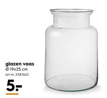 Aanbiedingen Glazen vaas - Huismerk - Blokker - Geldig van 25/02/2017 tot 08/03/2017 bij Blokker
