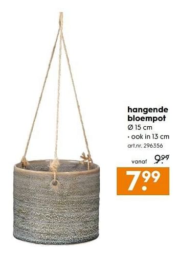 Aanbiedingen Hangende bloempot - Huismerk - Blokker - Geldig van 25/02/2017 tot 08/03/2017 bij Blokker