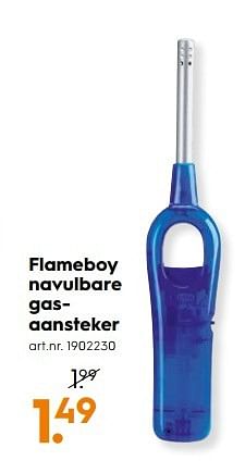 Aanbiedingen Flameboy navulbare gasaansteker - Flameboy - Geldig van 25/02/2017 tot 08/03/2017 bij Blokker