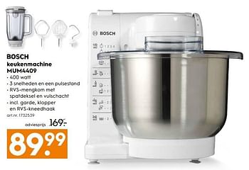 Aanbiedingen Bosch keukenmachine mum4409 - Bosch - Geldig van 25/02/2017 tot 08/03/2017 bij Blokker