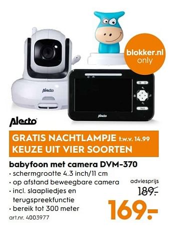 Aanbiedingen Alecto babyfoon met camera dvm-370 - Alecto - Geldig van 25/02/2017 tot 08/03/2017 bij Blokker