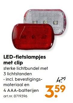 Aanbiedingen Led-fietslampjes met clip - Huismerk - Blokker - Geldig van 25/02/2017 tot 08/03/2017 bij Blokker