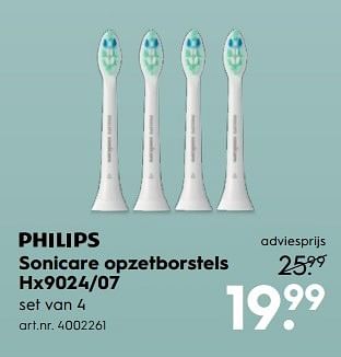 Aanbiedingen Sonicare opzetborstels hx9024-07 - Philips - Geldig van 25/02/2017 tot 08/03/2017 bij Blokker