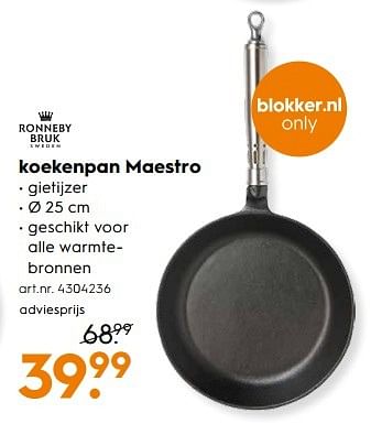 Aanbiedingen Koekenpan maestro - Ronneby Bruk - Geldig van 25/02/2017 tot 08/03/2017 bij Blokker