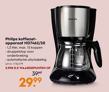 Aanbiedingen Philips koffiezetapparaat hd7462-20 - Philips - Geldig van 25/02/2017 tot 08/03/2017 bij Blokker