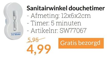 Aanbiedingen Sanitairwinkel douchetimer - Huismerk - Sanitairwinkel - Geldig van 01/03/2017 tot 31/03/2017 bij Sanitairwinkel