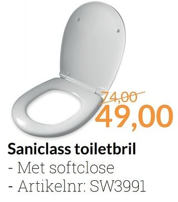 Aanbiedingen Saniclass toiletbril - Saniclass - Geldig van 01/03/2017 tot 31/03/2017 bij Sanitairwinkel
