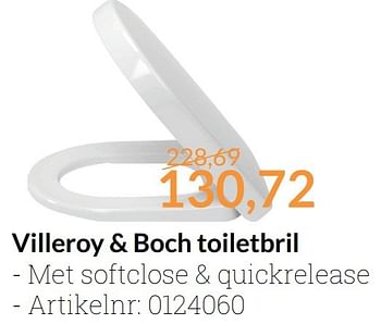 Aanbiedingen Villeroy + boch toiletbril - Villeroy &amp; boch - Geldig van 01/03/2017 tot 31/03/2017 bij Sanitairwinkel