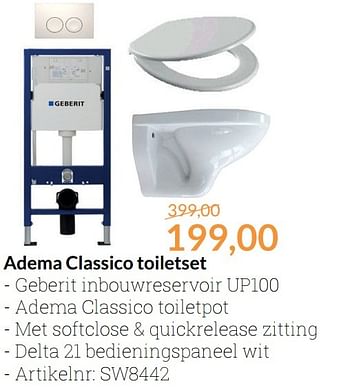 Aanbiedingen Adema classico toiletset - Adema sanitair - Geldig van 01/03/2017 tot 31/03/2017 bij Sanitairwinkel