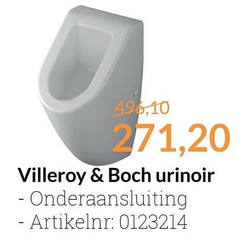 Aanbiedingen Villeroy + boch urinoir - Villeroy &amp; boch - Geldig van 01/03/2017 tot 31/03/2017 bij Sanitairwinkel