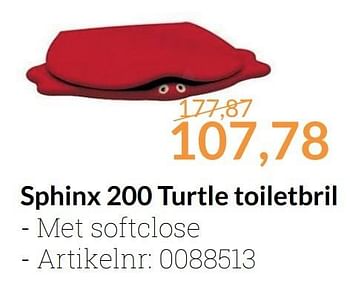 Aanbiedingen Sphinx 200 turtle toiletbril - Sphinx - Geldig van 01/03/2017 tot 31/03/2017 bij Sanitairwinkel
