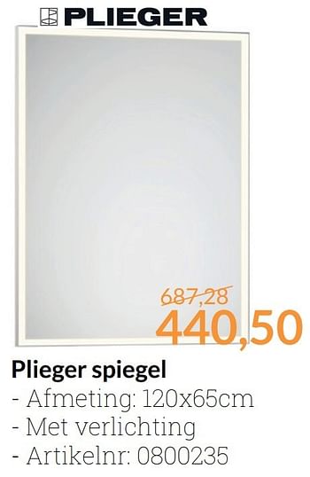 Aanbiedingen Plieger spiegel - Plieger - Geldig van 01/03/2017 tot 31/03/2017 bij Sanitairwinkel
