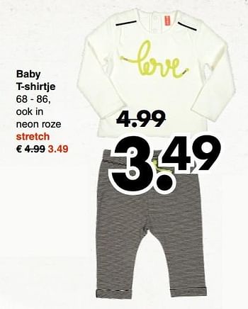 Aanbiedingen Baby t-shirtje - Huismerk - Wibra - Geldig van 06/03/2017 tot 18/03/2017 bij Wibra