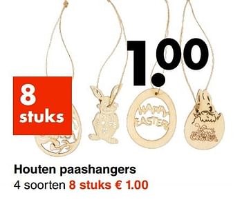 Aanbiedingen Houten paashangers - Huismerk - Wibra - Geldig van 06/03/2017 tot 18/03/2017 bij Wibra