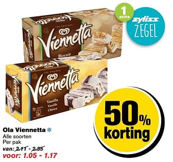 Aanbiedingen Ola viennetta - Ola - Geldig van 01/03/2017 tot 07/03/2017 bij Hoogvliet