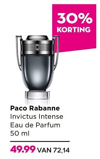 Aanbiedingen Paco rabanne invictus intense eau de parfum 50 ml - Paco Rabanne - Geldig van 23/02/2017 tot 12/03/2017 bij Ici Paris XL