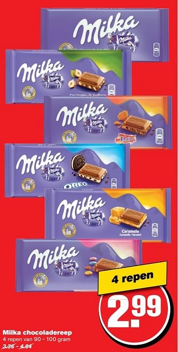 Aanbiedingen Milka chocoladereep - Milka - Geldig van 01/03/2017 tot 07/03/2017 bij Hoogvliet