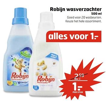 Aanbiedingen Robijn wasverzachter - Robijn - Geldig van 28/02/2017 tot 12/03/2017 bij Trekpleister