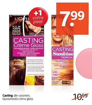 Aanbiedingen Casting crème gloss - L'Oreal Paris - Geldig van 27/02/2017 tot 12/03/2017 bij Etos