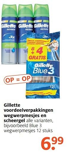 Aanbiedingen Gillette blue 3 wegwerpmesjes - Gillette - Geldig van 27/02/2017 tot 12/03/2017 bij Etos