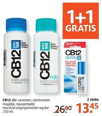 Aanbiedingen Cb12 mondverzorgingsmiddel regular - CB12 - Geldig van 27/02/2017 tot 12/03/2017 bij Etos