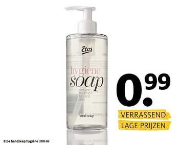 Aanbiedingen Etos handzeep hygiëne - Huismerk - Etos - Geldig van 27/02/2017 tot 12/03/2017 bij Etos
