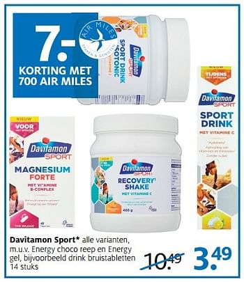 Aanbiedingen Davitamon drink sport bruistabletten - Davitamon - Geldig van 27/02/2017 tot 12/03/2017 bij Etos