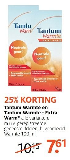 Aanbiedingen Tantum warmte en tantum warmte - extra warm - Tantum - Geldig van 27/02/2017 tot 12/03/2017 bij Etos