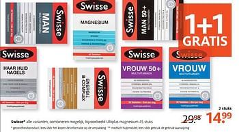 Aanbiedingen Swisse ultiplus magnesium - Swisse  - Geldig van 27/02/2017 tot 12/03/2017 bij Etos