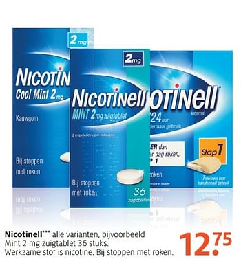 Aanbiedingen Nicotinell stoppen met roken - nicotinell - Geldig van 27/02/2017 tot 12/03/2017 bij Etos