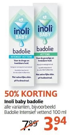 Aanbiedingen Inoli baby badolie badolie intensief vettend - Inoli - Geldig van 27/02/2017 tot 12/03/2017 bij Etos