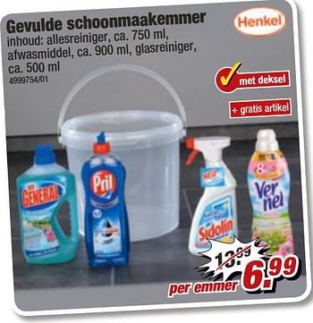 Aanbiedingen Gevulde schoonmaakemmer - Henkel - Geldig van 27/02/2017 tot 12/03/2017 bij Poco