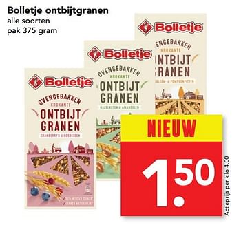 Aanbiedingen Bolletje ontbijtgranen - Bolletje - Geldig van 05/03/2017 tot 11/03/2017 bij Deen Supermarkten