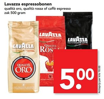 Aanbiedingen Lavazza espressobonen - Lavazza - Geldig van 05/03/2017 tot 11/03/2017 bij Deen Supermarkten