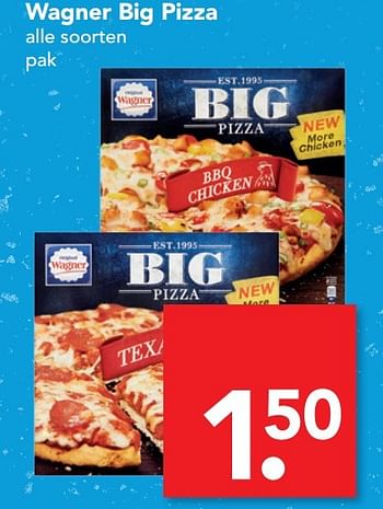 Aanbiedingen Wagner big pizza - Original Wagner - Geldig van 05/03/2017 tot 11/03/2017 bij Deen Supermarkten