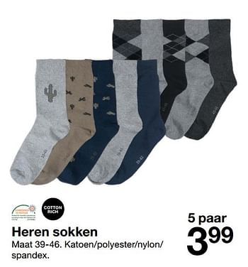 Aanbiedingen Heren sokken - Huismerk - Zeeman  - Geldig van 03/03/2017 tot 17/03/2017 bij Zeeman