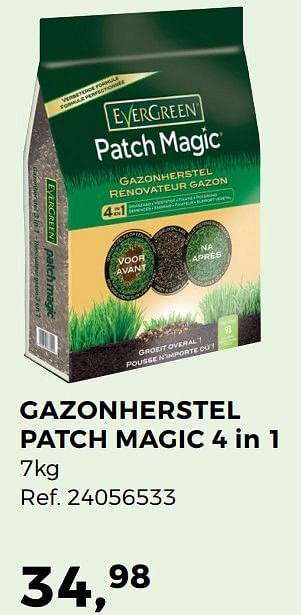 Aanbiedingen Gazonherstel patch magic 4 in 1 - Evergreen - Geldig van 07/03/2017 tot 04/04/2017 bij Supra Bazar