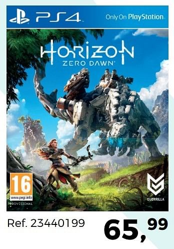 Aanbiedingen Horizon zero down - Sony Computer Entertainment Europe - Geldig van 07/03/2017 tot 04/04/2017 bij Supra Bazar