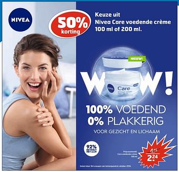 Aanbiedingen Care voedende crème - Nivea - Geldig van 28/02/2017 tot 12/03/2017 bij Trekpleister
