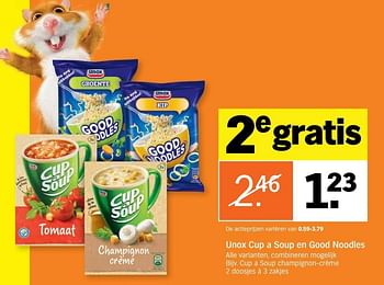 Aanbiedingen Unox cup a soup en good noodles - Unox - Geldig van 06/03/2017 tot 12/03/2017 bij Albert Heijn