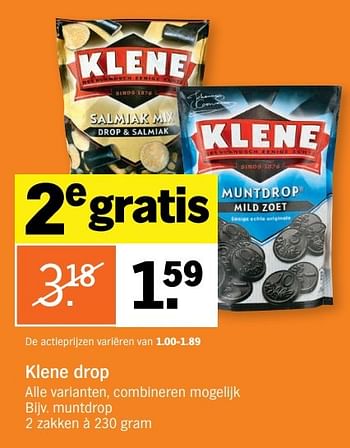 Aanbiedingen Klene drop - Klene - Geldig van 06/03/2017 tot 12/03/2017 bij Albert Heijn