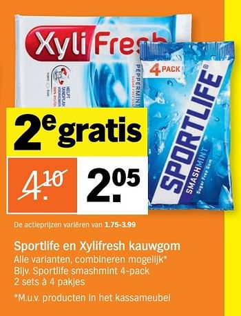 Aanbiedingen Sportlife en xylifresh kauwgom - Sportlife - Geldig van 06/03/2017 tot 12/03/2017 bij Albert Heijn