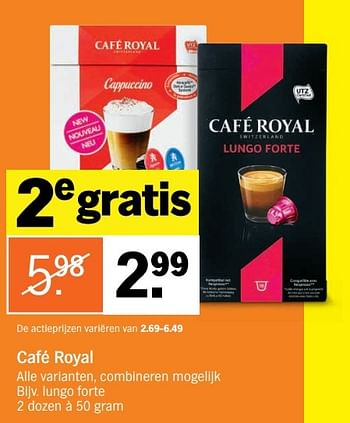 Aanbiedingen Café royal lungo forte - Huismerk - Albert Heijn - Geldig van 06/03/2017 tot 12/03/2017 bij Albert Heijn
