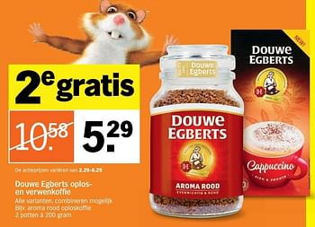 Aanbiedingen Douwe egberts oplosen verwenkoffie - Douwe Egberts - Geldig van 06/03/2017 tot 12/03/2017 bij Albert Heijn