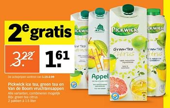 Aanbiedingen Pickwick ice tea, green tea en van de boom vruchtensappen - Pickwick - Geldig van 06/03/2017 tot 12/03/2017 bij Albert Heijn