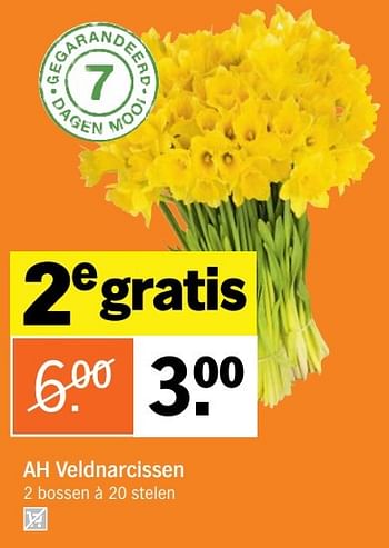 Aanbiedingen Ah veldnarcissen - Huismerk - Albert Heijn - Geldig van 06/03/2017 tot 12/03/2017 bij Albert Heijn