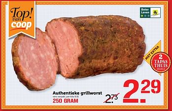 Aanbiedingen Authentieke grillworst - Huismerk - Coop - Geldig van 05/03/2017 tot 12/03/2017 bij Coop