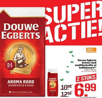 Aanbiedingen Douwe egberts aroma rood snelfilterkoffie - Douwe Egberts - Geldig van 05/03/2017 tot 12/03/2017 bij Coop